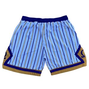 Short de basket-ball violet à fines rayures en maille lourde | Design sublimé, logo brodé, poches latérales et doublure intérieure | Vêtements de sport - Product Image 2