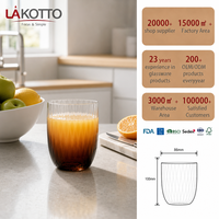 كأس ويسكي كريستالي بني بتصميم ماسي سعة 390 مل من LAKOTTO للاستخدام اليومي في خطوط البوفيه، أدوات زجاجية بالجملة مع إمكانية تخصيص الشعار