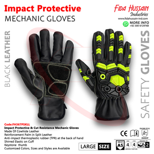 Guantes de trabajo de seguridad mecánica 2024 trabajo industrial mano protectora seguridad guantes resistentes a impactos guantes de cuero de Pakistán - Product Image 6