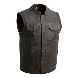 เสื้อกั๊กหนังแท้ผู้ชาย คอวี สไตล์ลำลอง ระบายอากาศได้ดี สำหรับฤดูหนาว ใช้กลางแจ้ง สามารถปรับแต่งได้ - Product Image 1