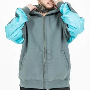 500GSM OEM Hommes Sweats à capuche personnalisés surdimensionnés recadrés 100% coton Unisex Fleece Plain Sweats à capuche imprimés - Product Image 1