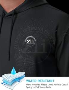 Sweat-shirt en coton 100% brodé avec fermeture éclair, couleur unie, décontracté, polaire, épais, chaud, tricoté, à capuche, ventes chaudes 2025, nouveau, hiver, homme - Product Image 2