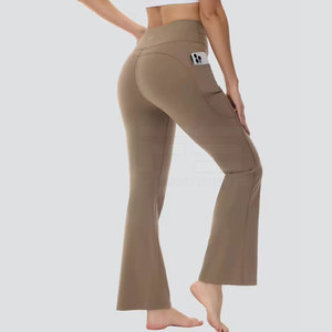 Factory Made High Waisted <b>Gym</b> <b>Flare</b> <b>Leggings</b> Compression Tight Push Up Women <b>Leggings</b> Spandex Nylon Material <b>Legging</b> - Product Image 2