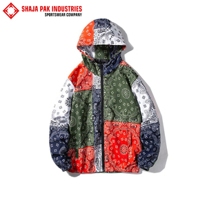 Bandana เสื้อแจ็คเก็ตกันลมสไตล์สั้น,เสื้อโค้ทเสื้อฮิปฮอปสำหรับผู้ชายเสื้อแจ็คเก็ตลำลอง - Product Image 4