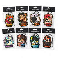Désodorisant de voiture suspendu personnalisé en forme de dessin animé, couleur vive, logo sur mesure, tablette parfumée, carte en papier parfumée pour promotion