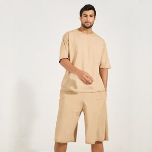 Novedades 2025, conjuntos de pantalones cortos en blanco de dos piezas a la moda para hombre, conjuntos de pantalones cortos de verano para hombre, conjunto de verano con logotipo personalizado para hombre - Product Image 3