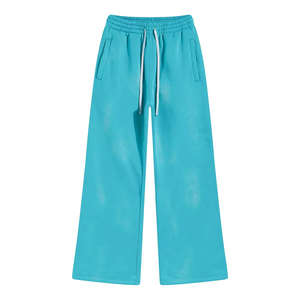 Survêtements décontractés de haute qualité à coupe régulière, pantalons de survêtement légers personnalisés, pantalon baggy en coton délavé au soleil avec cordon de serrage - Product Image 6