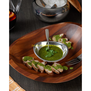 Bol de service en bois avec bol de trempette Snack moderne et plateau de fruits secs pour frites noix salade et plateau de service de fête bol de trempette de puce - Product Image 3