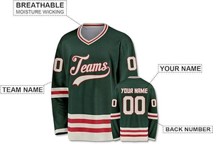 Hot Sale Men's Custom Sublimation Ice Hockey Jerseys 100% Polyester Anti-Bacterial Breathable Quick Dry Fully <b>Dye</b> Sublimation - Product Image 5