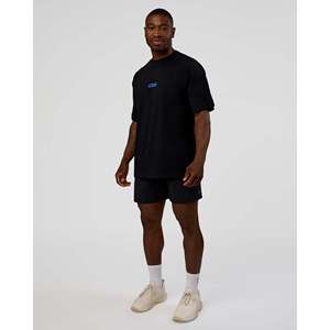 เสื้อยืดผ้าฝ้าย FLX ทรงโอเวอร์ไซส์สีน้ำเงินลายพิมพ์ดีไซน์เนอร์ - Product Image 6