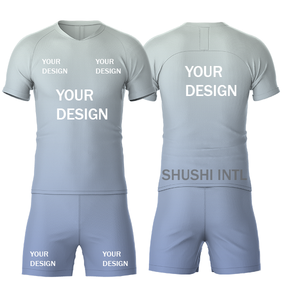 Ensemble de tenue de football unisexe pour adultes |   Maillot personnalisé à col rond et manches courtes |   100% polyester, séchage rapide |   Nom d'équipe personnalisé |   SHUSHI - Product Image 3