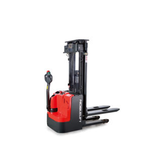 Apilador de walkie duradero diseñado con mástil reforzado y batería de larga duración para uso industrial diario - Product Image 1