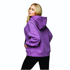 Conjunto de Sudadera con Capucha y Pantalones Deportivos Unisex de Cuello Alto con Cierre, 100% Algodón Transpirable y Antipilling, Talla Grande para Mujer - Product Image 2