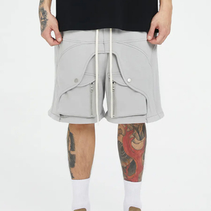 Custom Logo <b>Men's</b> Loose Fit French Terry Cargo <b>Shorts</b> New Street Wear with Panel Pocket 100% Cotton Solid Pattern New Designs - Product Image 5