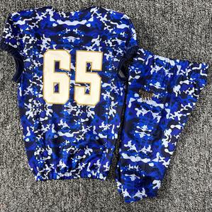 Uniforme de fútbol americano transpirable patrón sólido conjunto de manga corta - Product Image 5