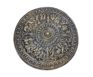 โล่ CH Parade Shield โล่ Cellini ของตกแต่งฮาโลวีน โลหะขัดเงาแบบโบราณ โดย Calvin Handicraft - Product Image 5