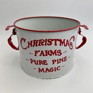 Jardinière de Noël Silent Night en métal galvanisé pour l'affichage des fleurs de vacances à feuilles persistantes et des fleurs d'hiver - Product Image 3