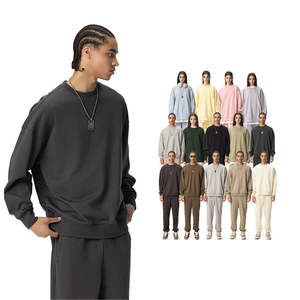 Sudaderas Unisex de 340g con Logotipo Personalizado, Felpa Francesa, Color Sólido, Cuello Redondo, Oversize, Hombros Caídos, Casuales, Bordadas - Product Image 1