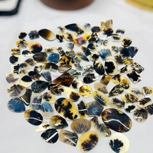 Pierre précieuse d'agate dendrite Shajar de paysage naturel, toutes tailles, formes variées, cabochon, certifié par un tiers, personnalisable, pendentif de bijoux - Product Image 1