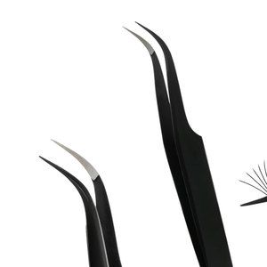 Venta al por mayor de pinzas de calidad superior gancho extensiones de pestañas pinzas punta de fibra pinzas de pestañas para extensión de pestañas - Product Image 6