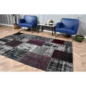 Alfombra Turca Vintage Grande de 5.3x7.7 pies (161x235 cm), Alfombra con Borde Negro - Product Image 4