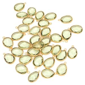 Amethyst Green Hydro Rose Cut Connecteurs de lunette en argent 925 Plaqué or Pendentifs de bijouterie fine avec style mignon pour les breloques de fête - Product Image 2