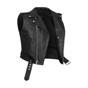 Men Vest Black <b>Biker</b> Motorcycle Hip Hop <b>Waistcoat</b> Male Faux <b>Leather</b> Punk Solid Black Spring Sleeveless <b>Leather</b> Vest - Product Image 3