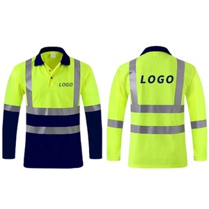 Polo de travail pour homme en polyester à manches longues, haute visibilité, personnalisable avec logo, pour la construction et l'ingénierie, séchage rapide - Product Image 5