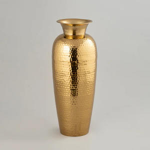 Vase créatif européen sol vague bouche Vase métal Relief Table Vase décor pour salon de l'Inde - Product Image 2