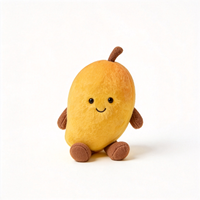 Vente en gros de poupées en peluche de fruits mignons et doux, poupée en peluche de mangue de dessin animé très populaire, jouet en peluche de mangue personnalisé