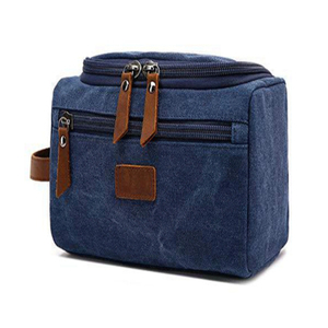Sac de maquillage de voyage en toile de coton vintage durable personnalisé avec fermeture à glissière pour une utilisation conviviale pour les hommes - Product Image 2