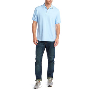 เสื้อโปโลมีกระดุม2-3เม็ดสำหรับผู้ชายเสื้อโปโลกระดุมแบบคลาสสิกเสื้อโปโลทรงหลวมระบายอากาศได้ดี180 100% GSM - Product Image 2