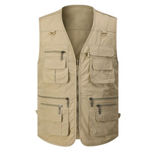 Gilet de travail pour homme respirant, de haute qualité, personnalisé, col de travail, veste de travail pour homme, gilet en coton à fermeture éclair, poche 5 dimensions - Product Image 1