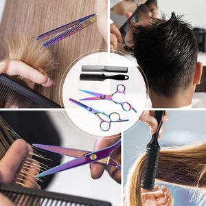 Hair Cutting Scissors Kits 11Pcs Professional Haircut Scissors Kit with Comb-<b>Clips</b>-Cape New Craftsmanship Stainless Steel - Product Image 2