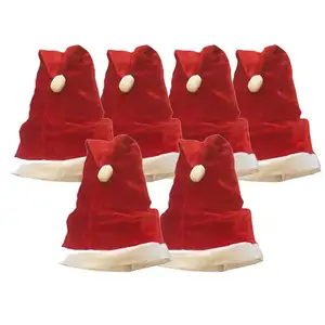设计师花式圣诞老人帽子，红色和白色，适合儿童学校玩比赛圣诞派对，价格低廉