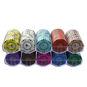 ชิปโป๊กเกอร์ดินเผา14gm คุณภาพระดับคาสิโนพร้อมโลโก้แบบกำหนดเองและแบรนด์ casinokart ขนาด40มม. เพื่อความบันเทิงสำหรับใช้พร้อมถาด - Product Image 5