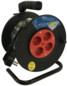 25m. Cavo elettrico estensibile in plastica con 4 prese 3x1,5mm. (56732) - Product Image 1