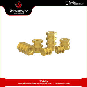 แทรกเม็ดถั่วหกเหลี่ยมทองเหลืองขัดเงาจากโรงงานที่มีผิวทนทาน - Product Image 2