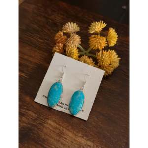 Navajo Handmade <b>Red</b> Skin Turquoise & Sterling Silver <b>Drop</b> <b>Earrings</b> Water <b>Drop</b> Shape - Product Image 3