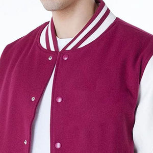 Veste universitaire rose choquant surdimensionnée avec fermeture à boutons et poche intérieure pour hommes, veste de baseball de collège, veste bomber - Product Image 3