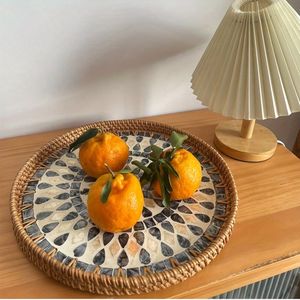 ถาดหวายไม้ไผ่ทำด้วยมือถาดหวายพร้อมหูหิ้วถาดตัดอาหารผนังสูงทำด้วยมืออเนกประสงค์ - Product Image 6