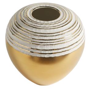 Vase floral en métal texturé de qualité supérieure, conçu pour des arrangements floraux époustouflants et une esthétique intérieure séduisante - Product Image 1