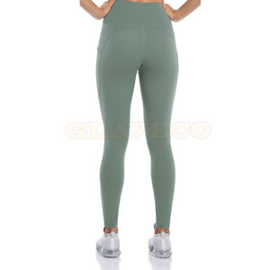Premium Quality Solid Light Weight Breathable Quick Dry <b>Seamless</b> Elastic Waist Women Yoga <b>Leggings</b> Best Selling - Product Image 4