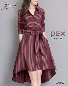 New Hot V-neck Western Lining Dress for Women