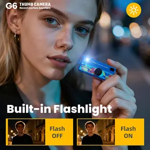 Mini caméra numérique rétro G6 pour enfants, porte-clés, 0,96 pouce, commande au pouce, enregistrement vidéo 1080P, carte mémoire, lampe torche, RoHS - Product Image 6