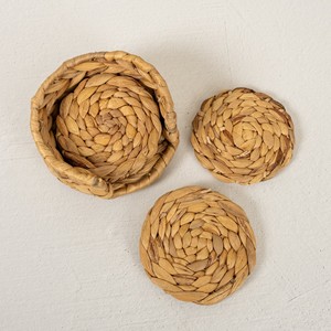 <b>Woven</b> drink cup <b>coaster</b> for tabletop decoration water hyacinth <b>coasters</b> low price tea saucer - Product Image 5