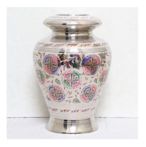 โกศแกะสลักทองเหลืองที่สวยงามงานศิลปะโลหะตามสั่งสำหรับเก็บขี้เถ้าสำหรับผู้ใหญ่วิธีการพิมพ์พิเศษ - Product Image 1