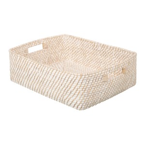 Rectangular rattan <b>basket</b> with fabric lining Handmade <b>Storage</b> <b>Basket</b> Wholesale eco-friendly Made in Viet Nam - Product Image 2