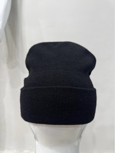 Black Embroidered Beanie Knit Winter Hat <b>Acrylic</b> Skull <b>Letter</b> Cap for Outdoor Casual Wear Custom Logo - Product Image 3