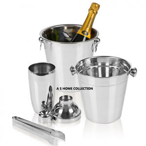 Factory Wholesale Gold Plated Metal Barware Set Handcrafted Bar Accessories Including For Champagne <b>Ice</b> <b>Bucket</b> & Tools - Product Image 4